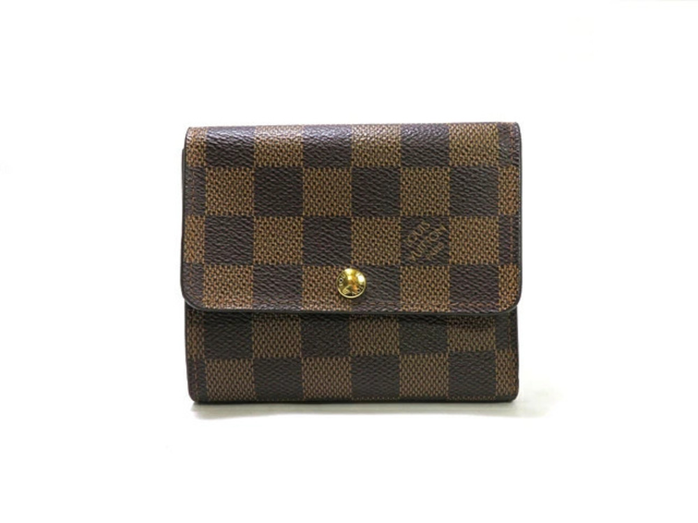 LOUIS VUITTON Tri fold Wallet Portefeuille Anais Damier Stainless Steel